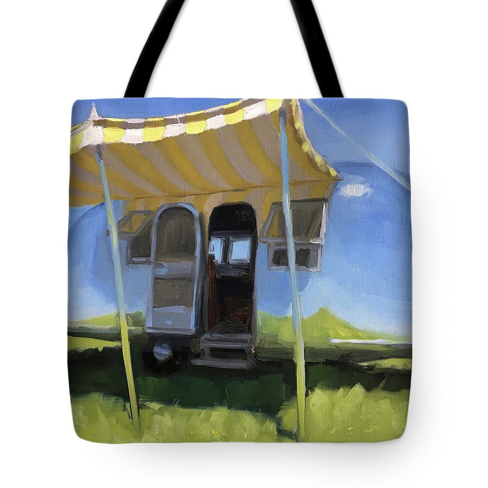 Airstream Tote Bag featuring the painting Buttercups and Lemonade by Elizabeth Jose