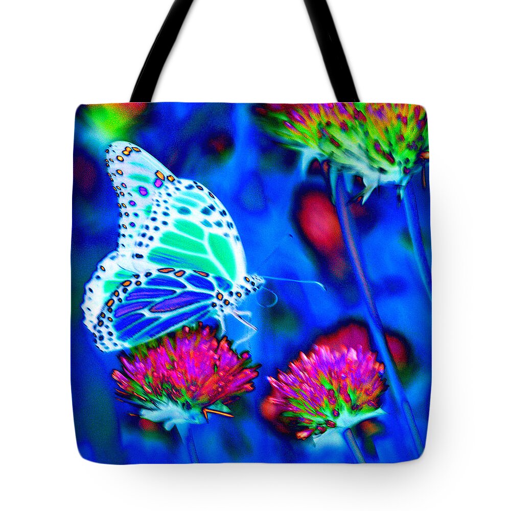 Butterfly Blue. Antennae Tote Bag featuring the photograph Butterfly Blue by Tom Kelly