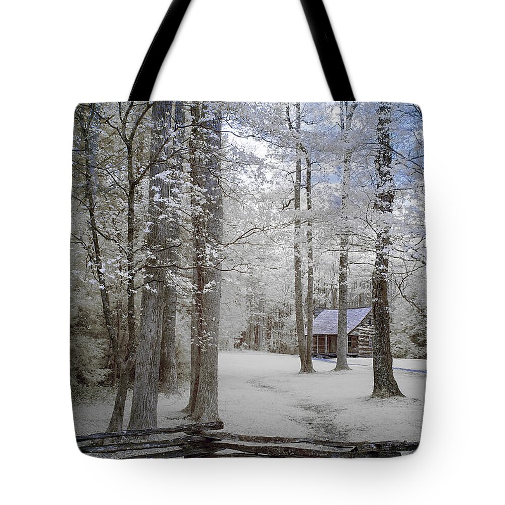Smoky Mountain National Park Tote Bag featuring the photograph Cabin in the Smoky's II by Jon Glaser