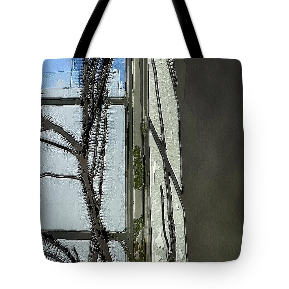 Cactus Tote Bag featuring the digital art Cactus Abstract by Diana Rajala