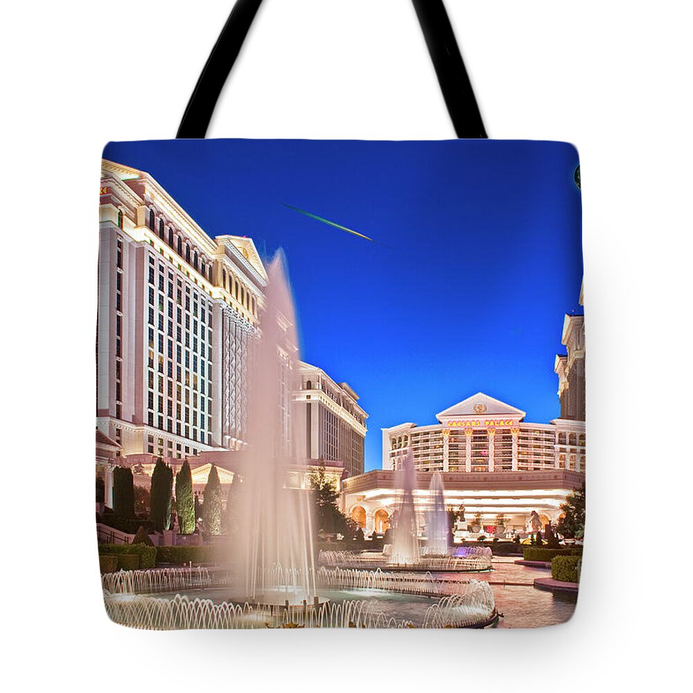Casinos Tote Bag featuring the photograph Caesars Palace Las Vegas Nevada by David Zanzinger