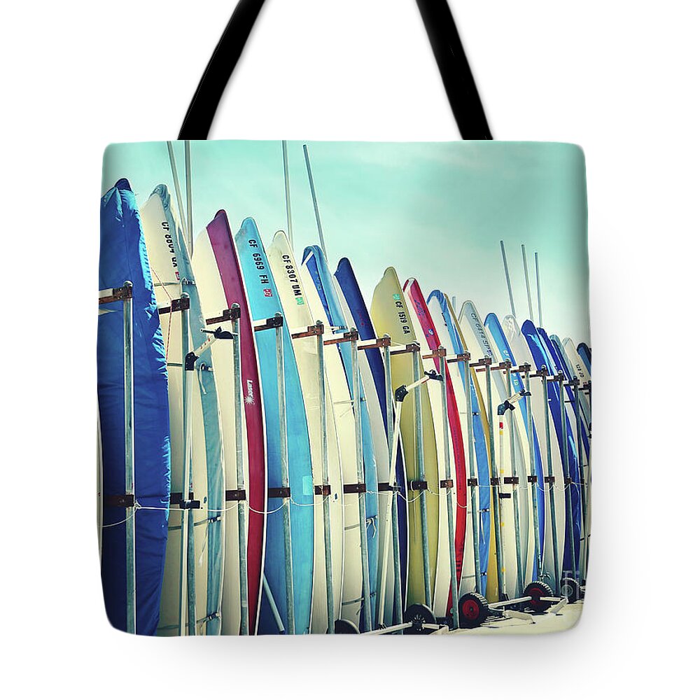  Surfboard Tote Bag featuring the photograph California surfboards by Sylvia Cook