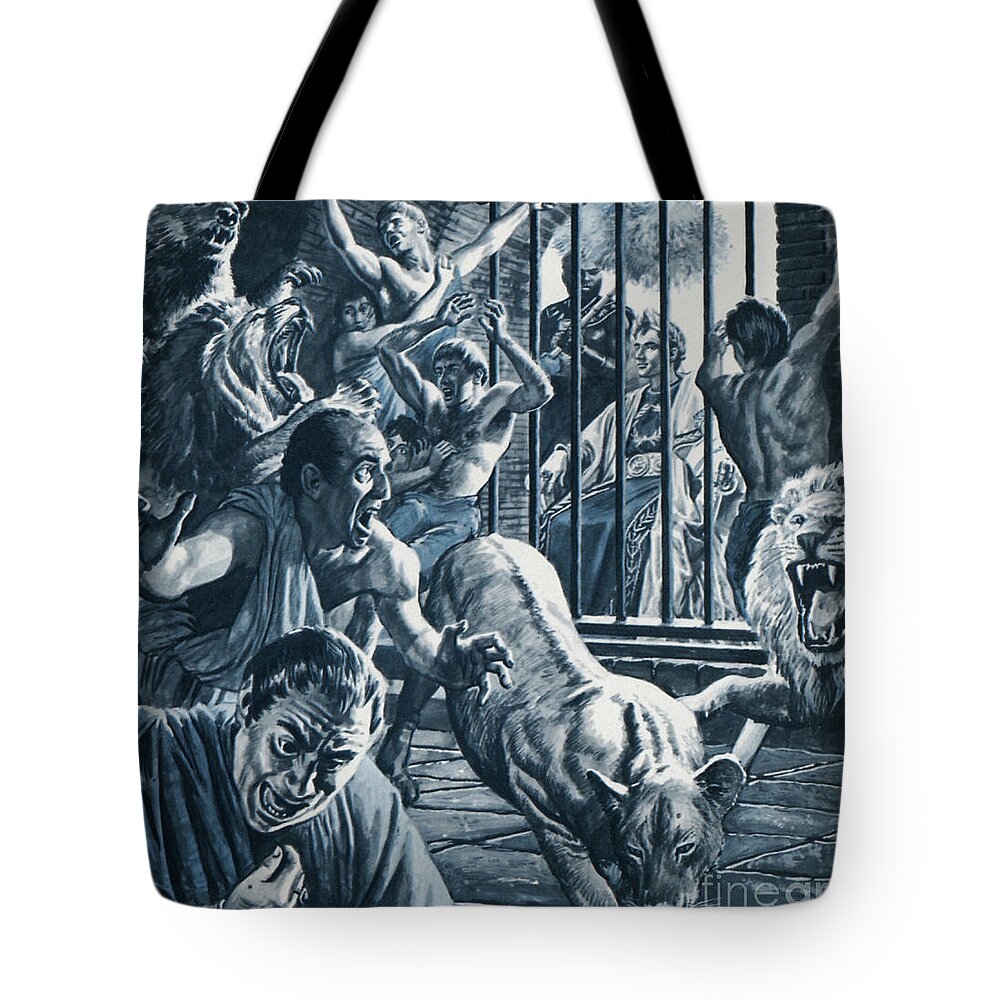 Lion Tote Bag featuring the painting Caligula by Roger Payne