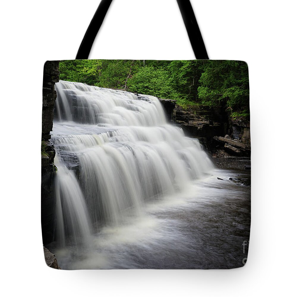 Canyon Falls Flow Tote Bag featuring the photograph Canyon Falls Flow by Rachel Cohen