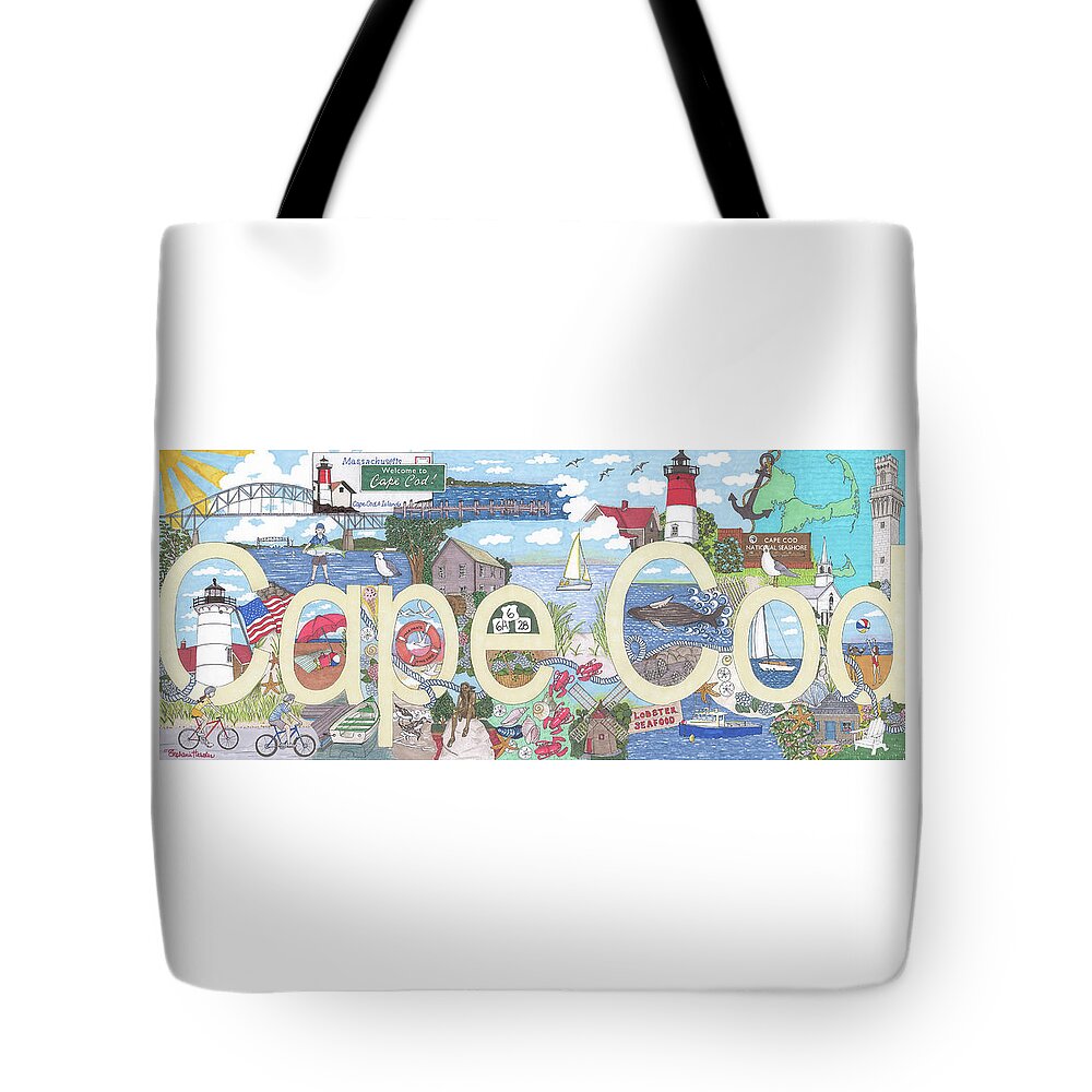 Cape Cod Tote Bag featuring the mixed media Cape Cod by Stephanie Hessler