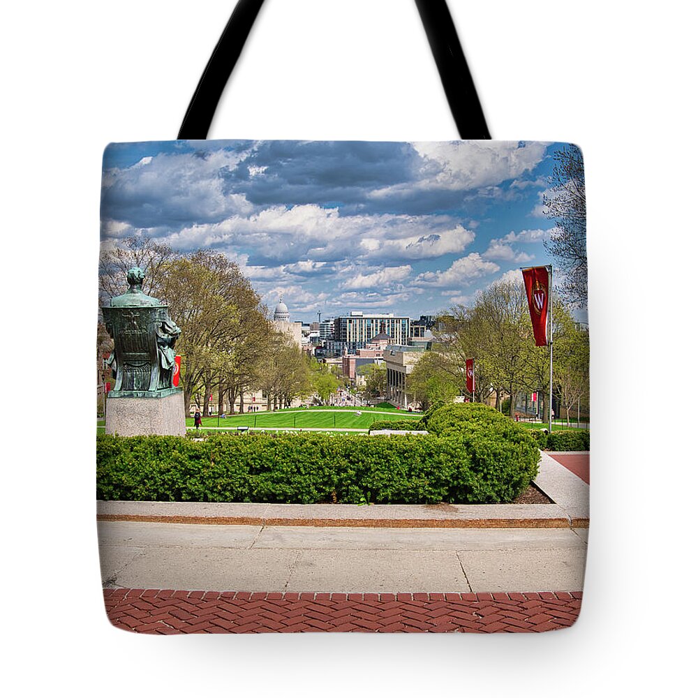 Madison Tote Bag featuring the photograph Capitol - Madison - Wisconsin from Bascom Hall by Steven Ralser