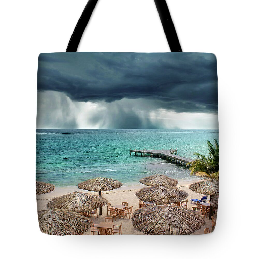 Grand Cayman Tote Bag featuring the photograph Caribbean Storm by Iryna Goodall