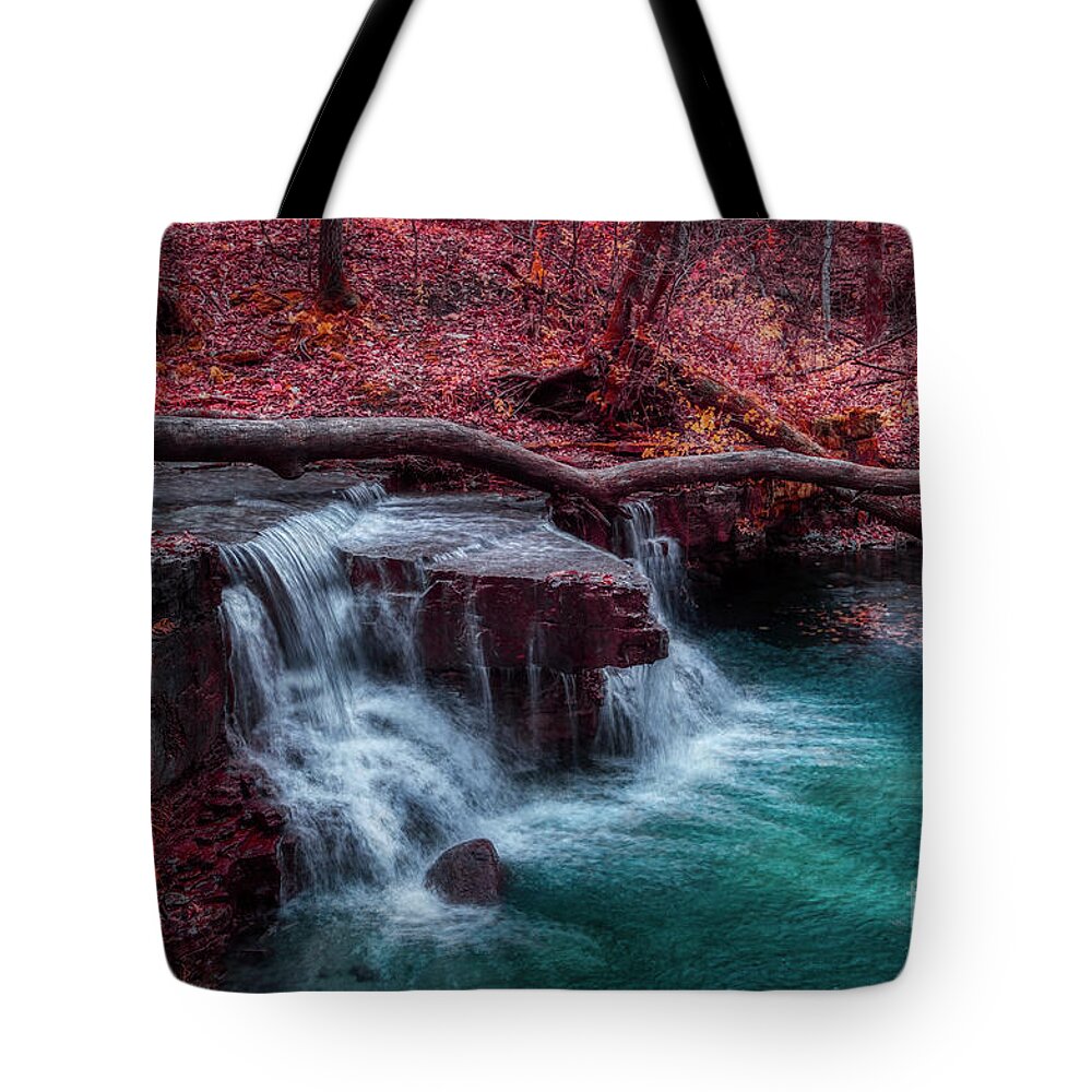 Waterfall Tote Bag featuring the photograph Caron Falls by Bill Frische