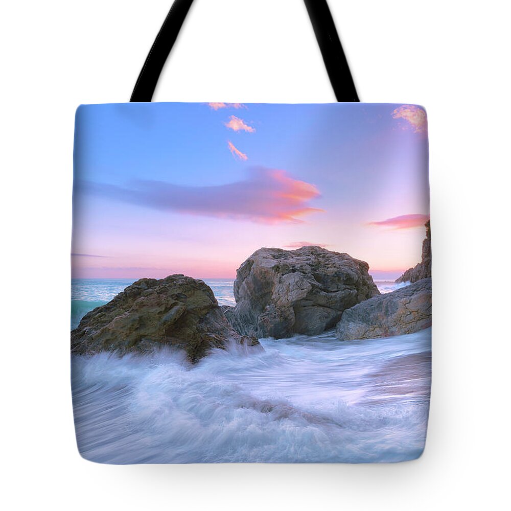 Sea Storm Tote Bag featuring the photograph Castle beach by Giovanni Allievi