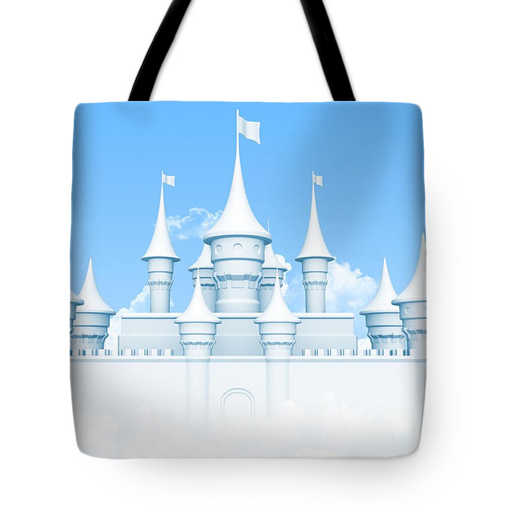 Fairy Tale Tote Bag featuring the photograph Castle In Heaven by Ilexx