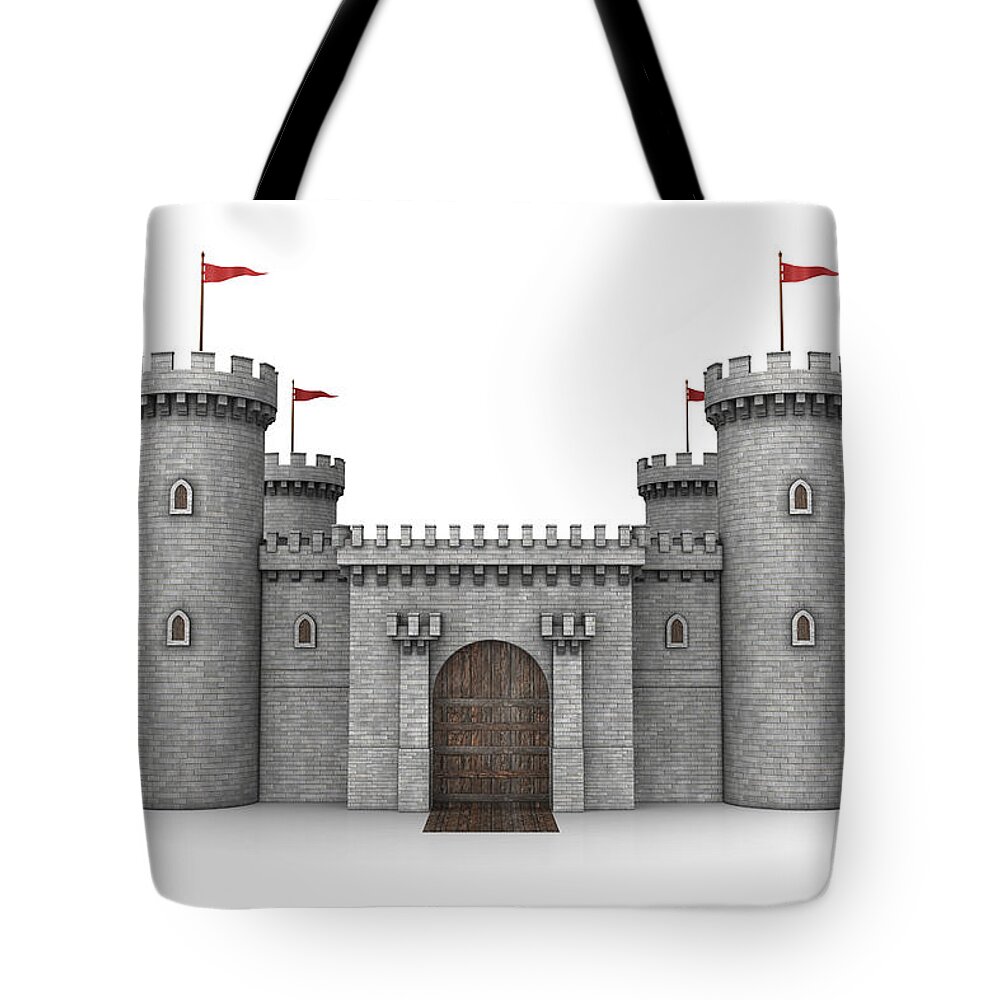 White Background Tote Bag featuring the photograph Castle by Zargondesign