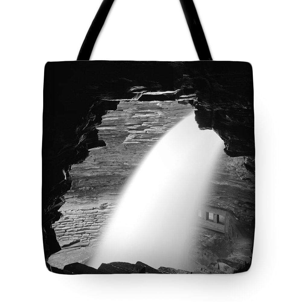 Watkins Glen Tote Bag featuring the photograph Cavern Cascade by Nunweiler Photography