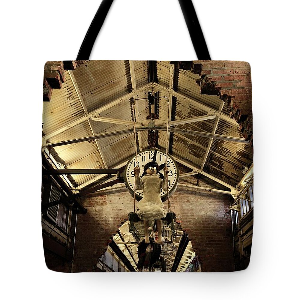Estock Tote Bag featuring the digital art Ceiling At Chelsea Market, Nyc by Alessandra Albanese