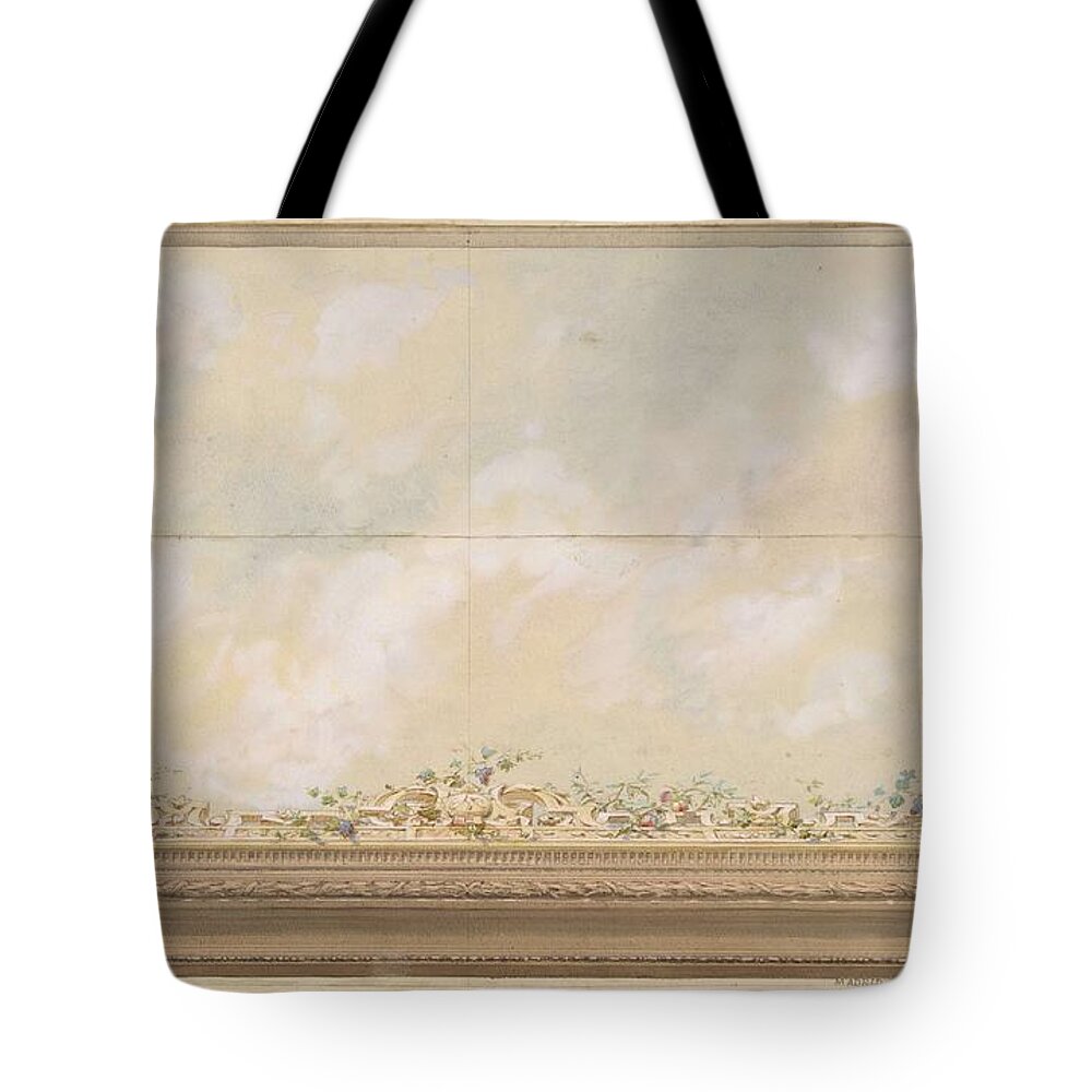 Design Tote Bag featuring the painting Ceiling Design for the Dining Room of the Duke d'Albe, Madrid  Jules-Edmond-Charles Lachaise Frenc by MotionAge Designs