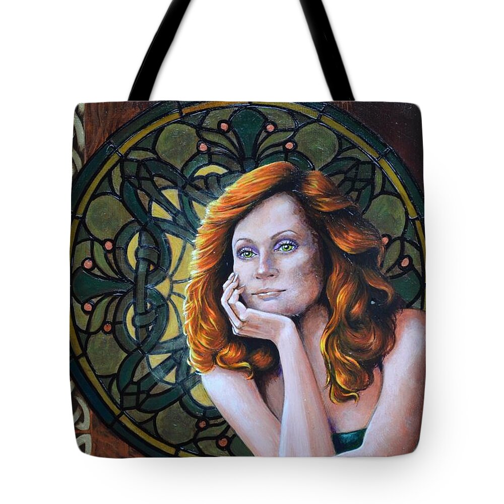 Redhead Tote Bag featuring the painting Celtic Dream by Joan Garcia