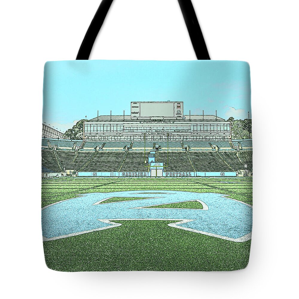 Kenan Memorial Stadium Tote Bag featuring the photograph Centerfield by Minnie Gallman