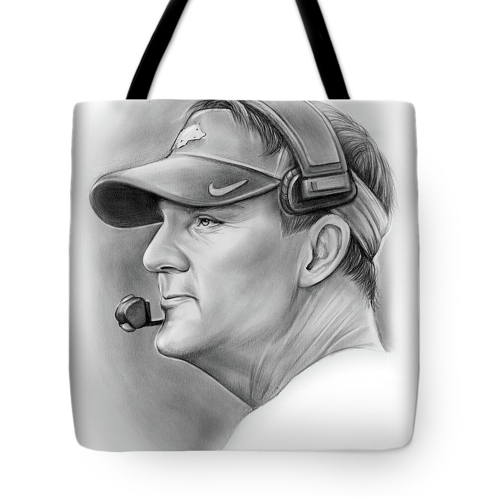 Sketch Of The Day Tote Bag featuring the drawing Chad Morris by Greg Joens