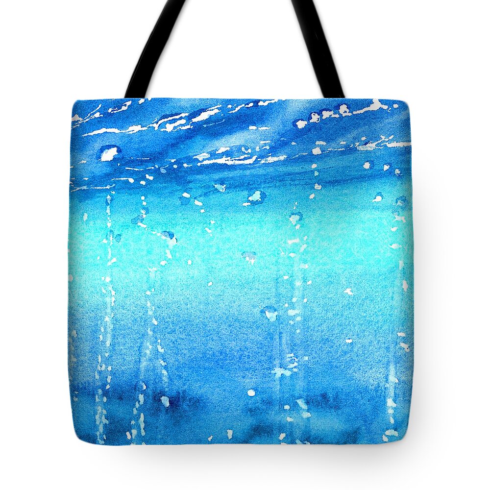 Abstract Nature Tote Bag featuring the painting Champagne Sea 2 by Carlin Blahnik CarlinArtWatercolor