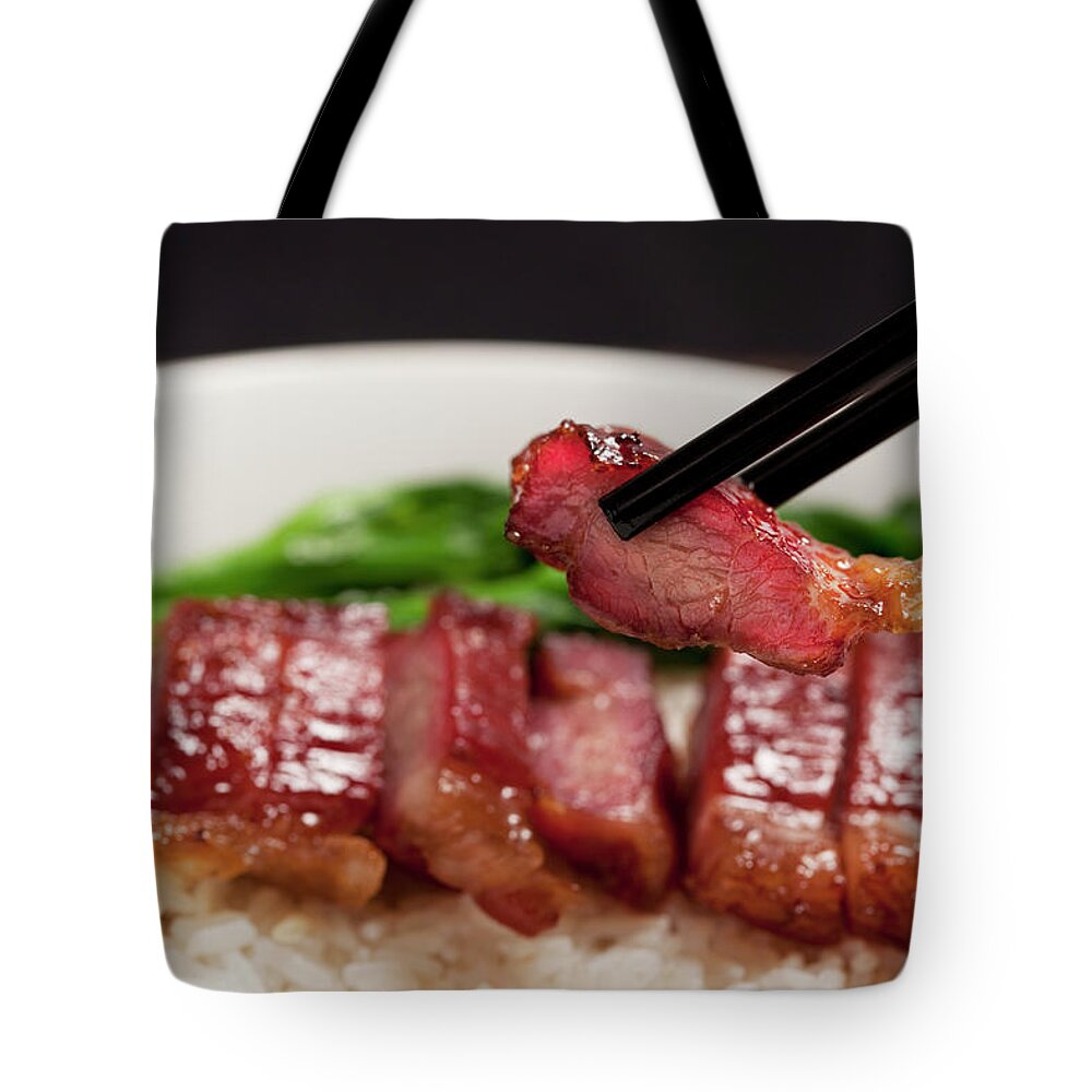 Chinese Culture Tote Bag featuring the photograph Char Siu Rice by Cclickclick