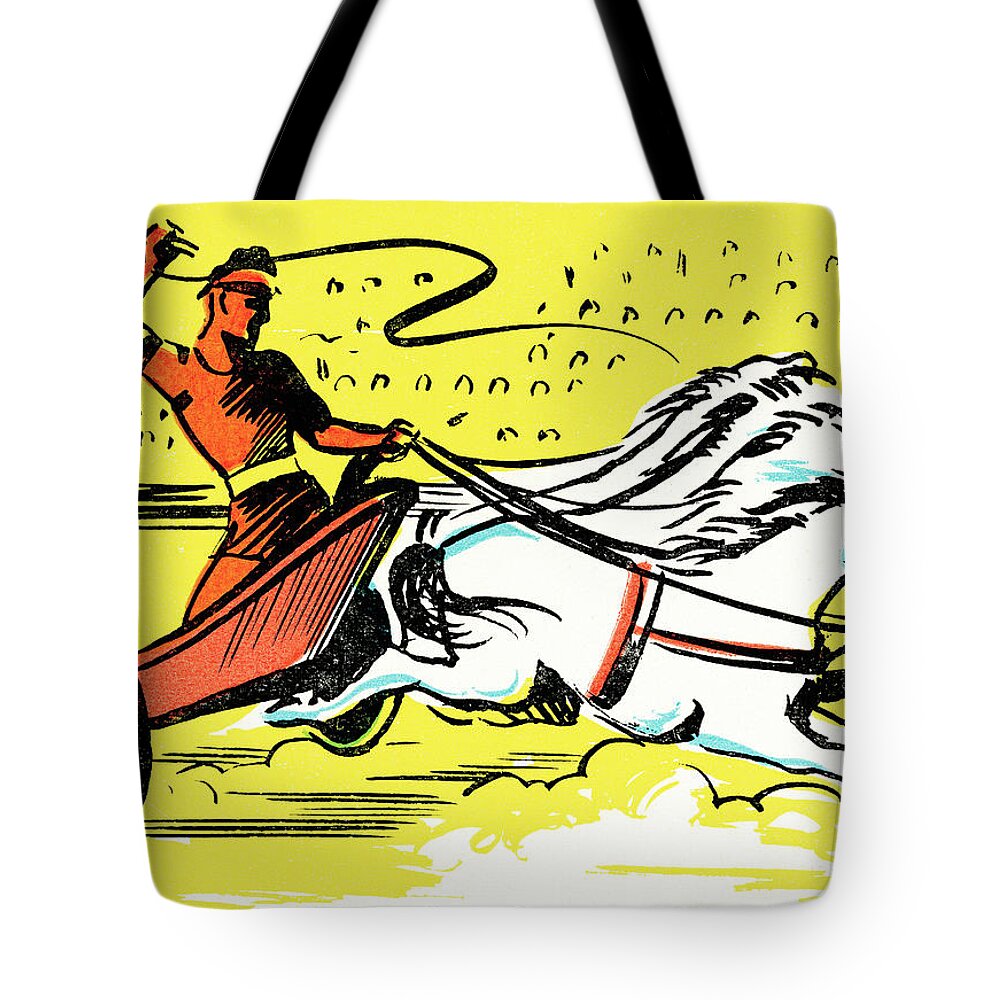 Ancient Tote Bag featuring the drawing Chariot driver by CSA Images