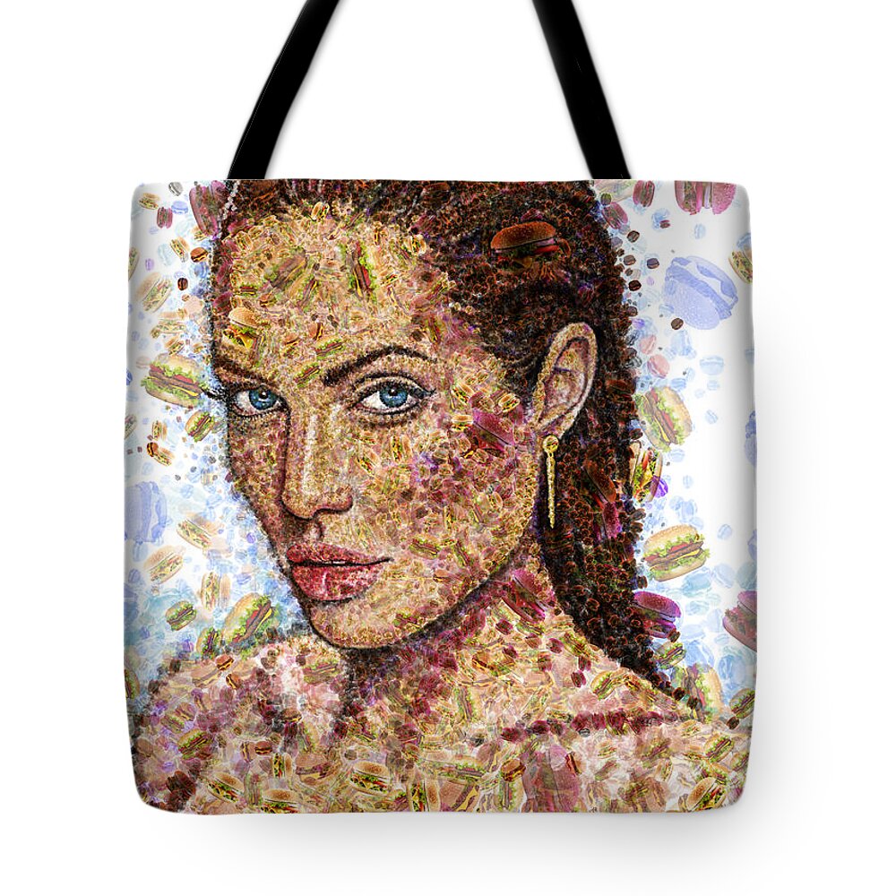 Cheeseburger Tote Bag featuring the painting Cheeseburger Jolie by Yom Tov Blumenthal