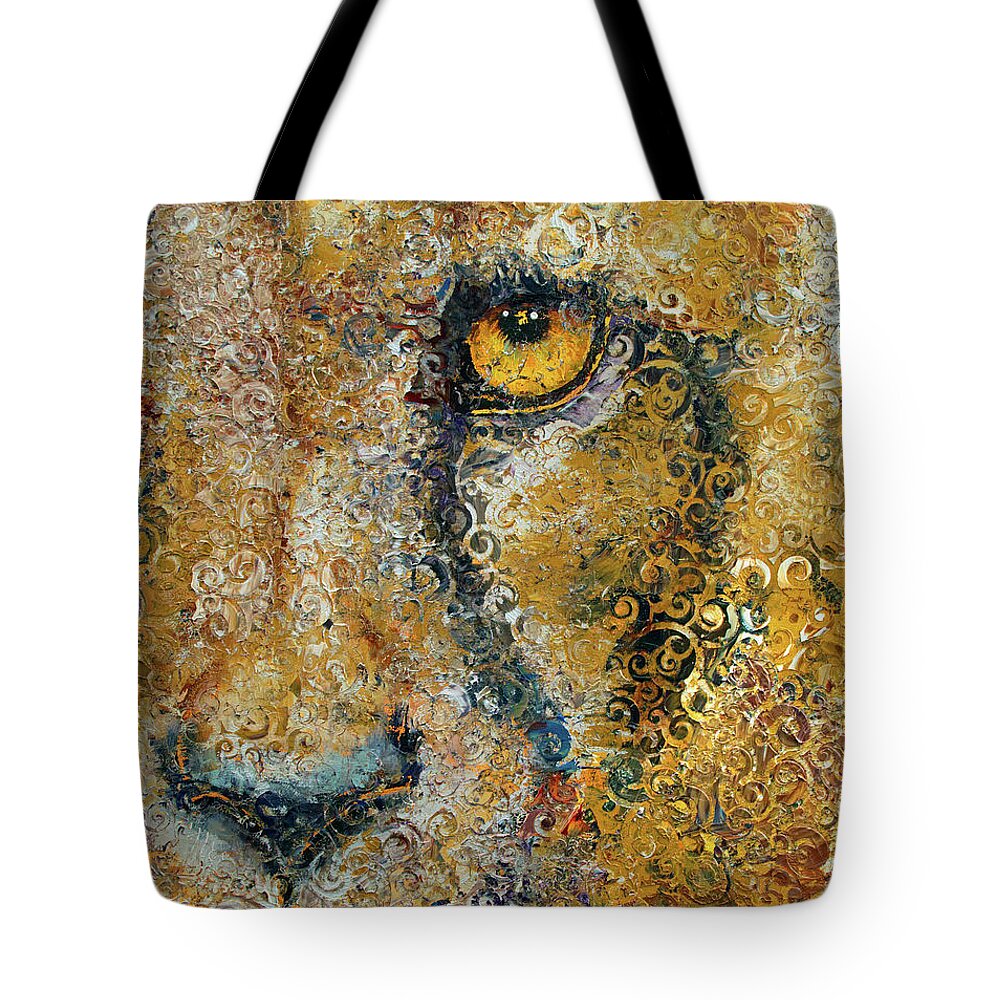 Cat Tote Bag featuring the painting Cheetah by Michael Creese