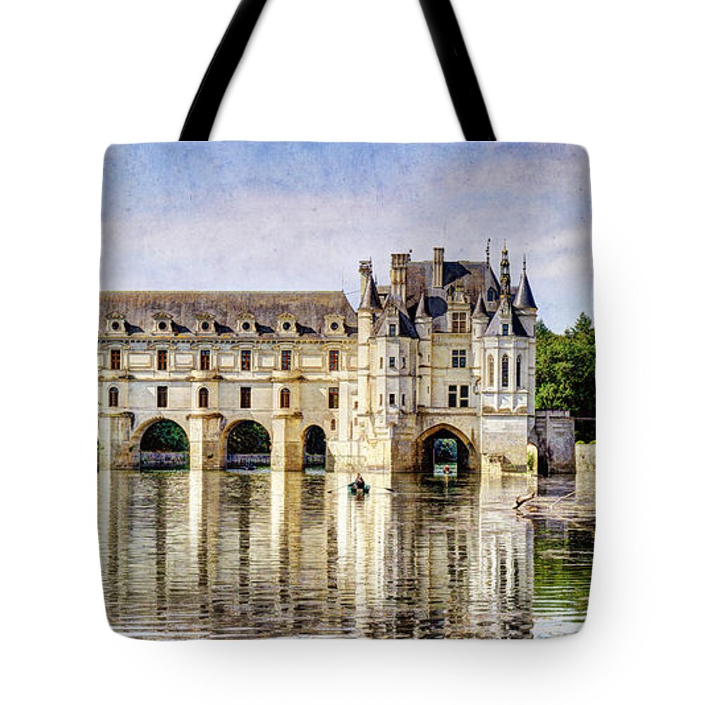 Chateau De Chenonceau Tote Bag featuring the photograph Chenonceau from the East - Vintage by Weston Westmoreland