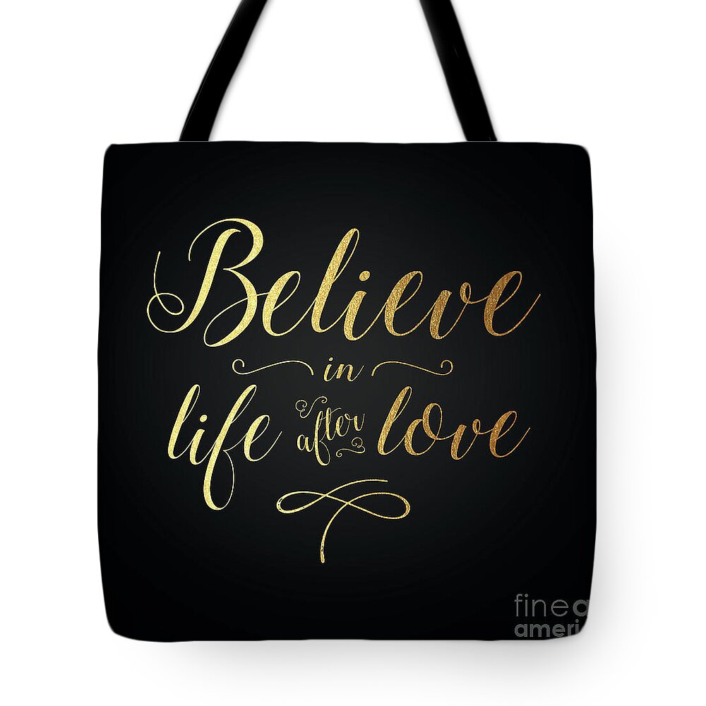 Cher Tote Bag featuring the digital art Cher - Believe Gold Foil by Cher Style