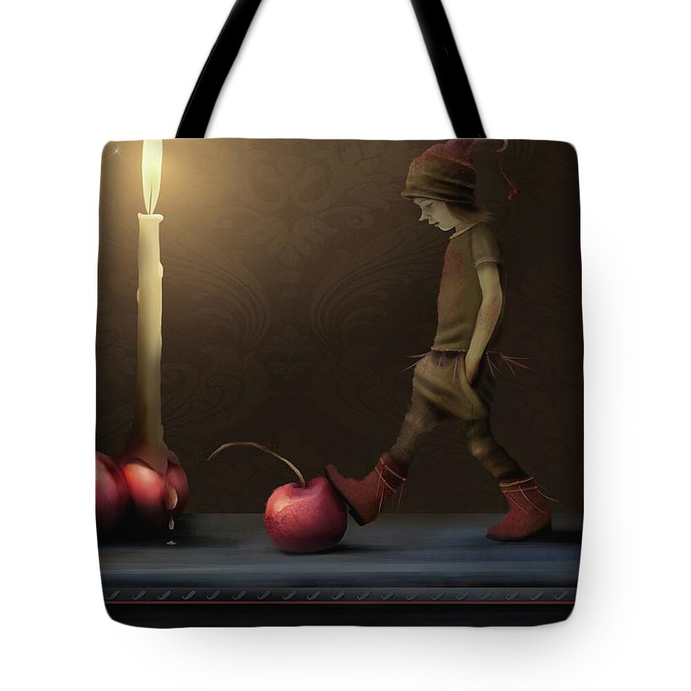 Fairy Tote Bag featuring the painting Cherry Picking by Joe Gilronan