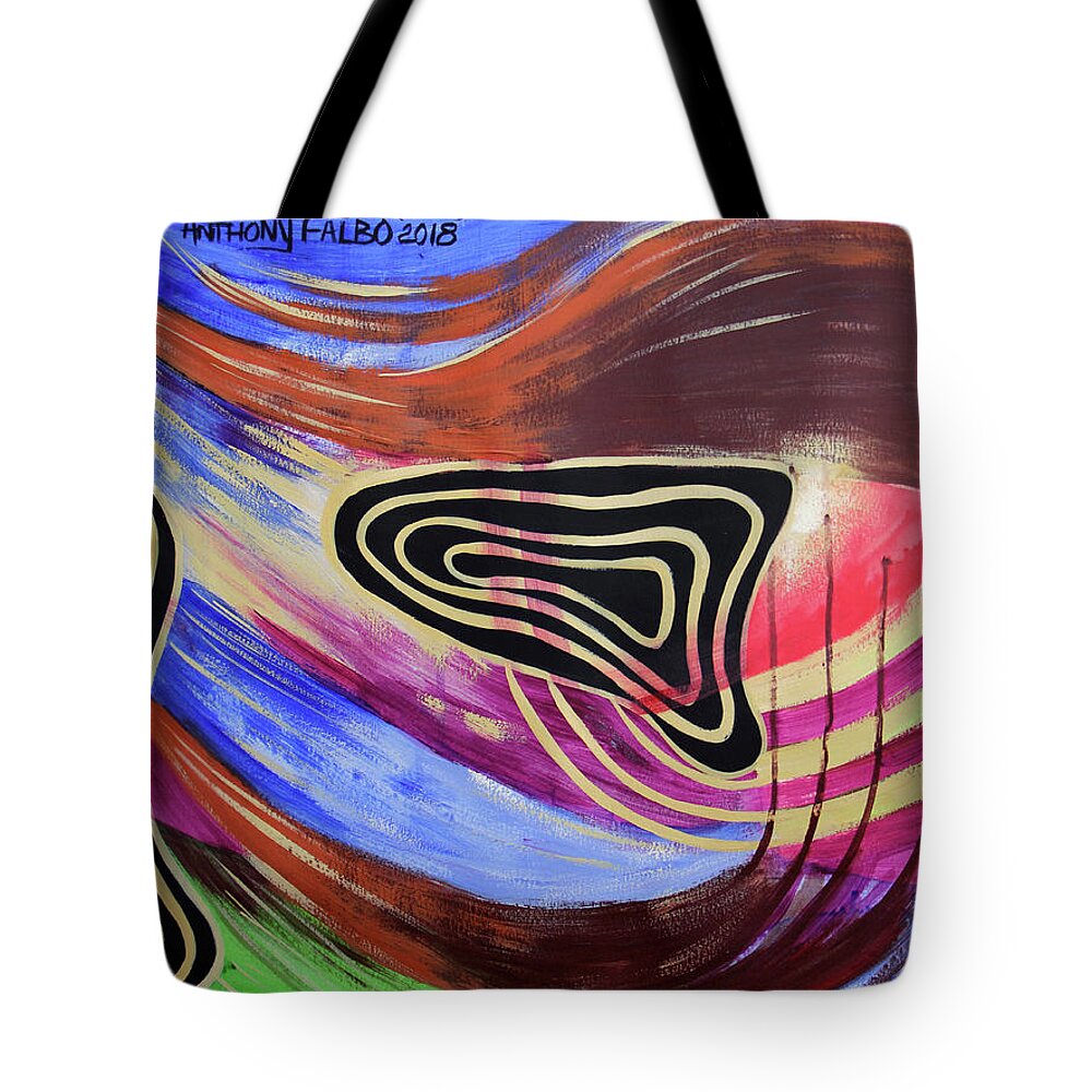 Abstract Tote Bag featuring the painting Children Of God Philippians 2-15 by Anthony Falbo