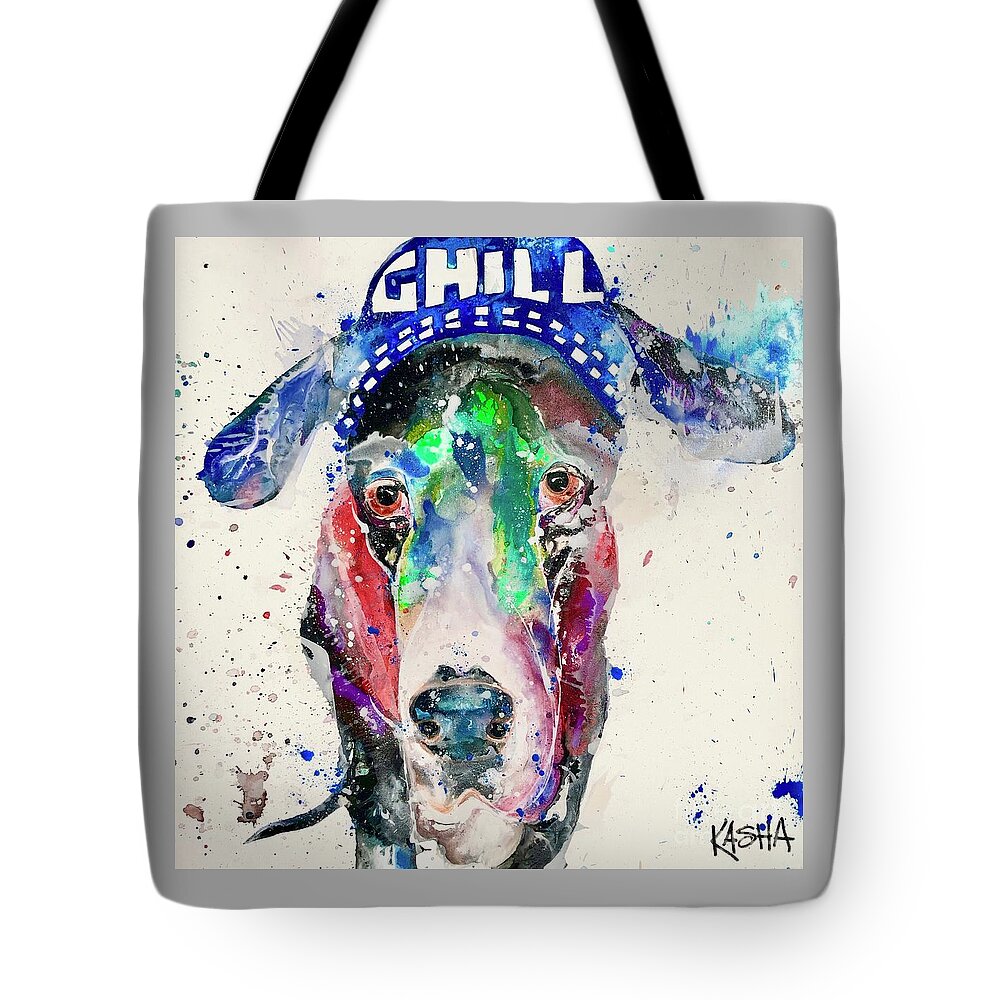 Dane Tote Bag featuring the painting Chill by Kasha Ritter