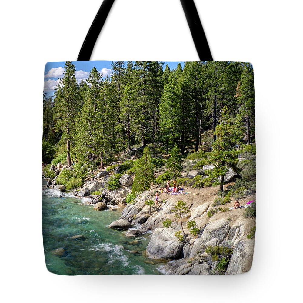 Lake Tahoe Tote Bag featuring the photograph Chimney Beach Lake Tahoe by Anthony Giammarino