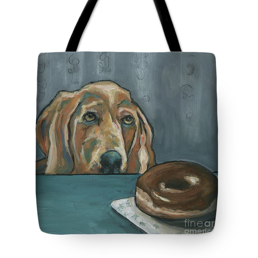Dog Tote Bag featuring the painting Chocolate Glazed Dreams by Robin Wiesneth