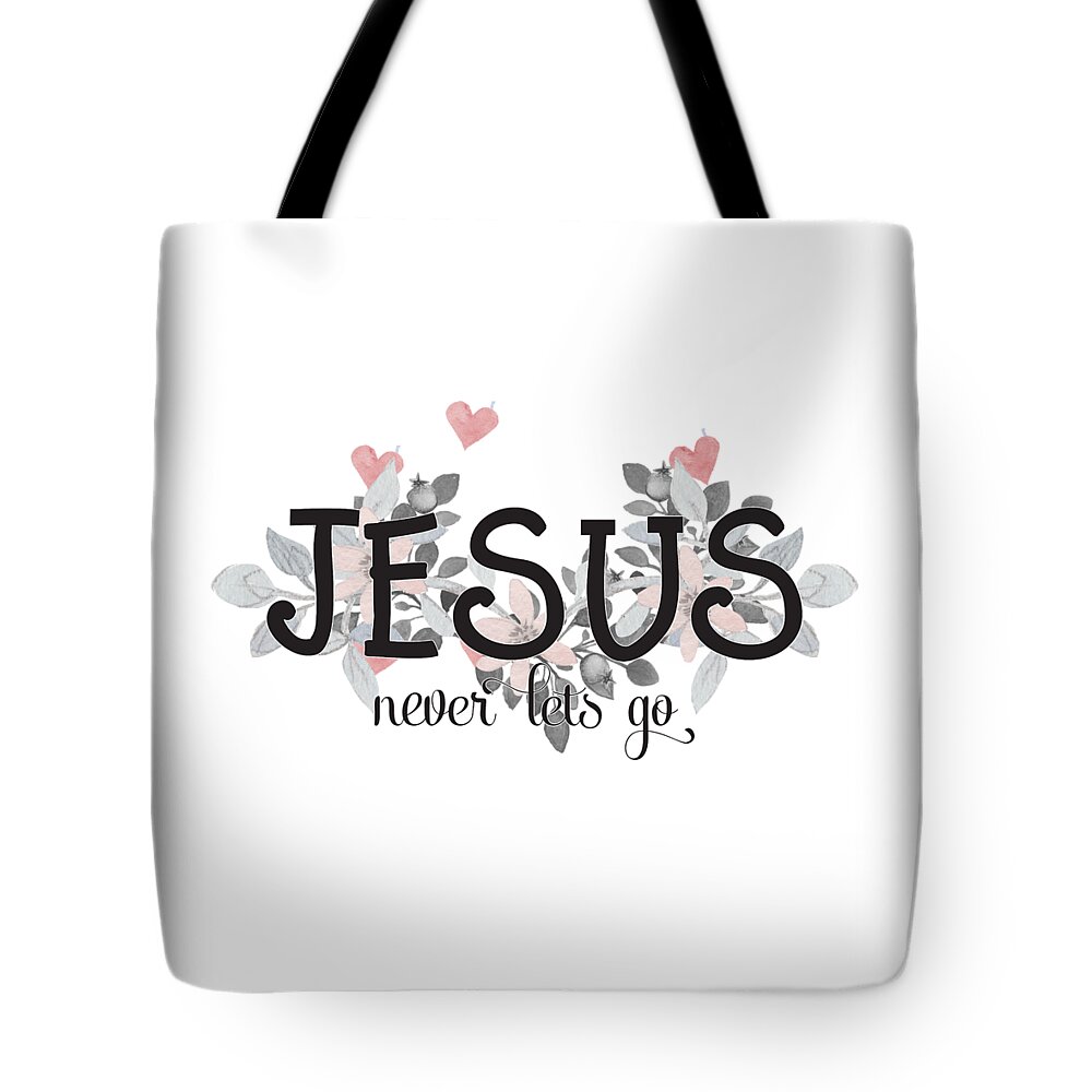 Christian Bible Verse Quote Floral Typography Tote Bag by Wall Art Prints -  Fine Art America