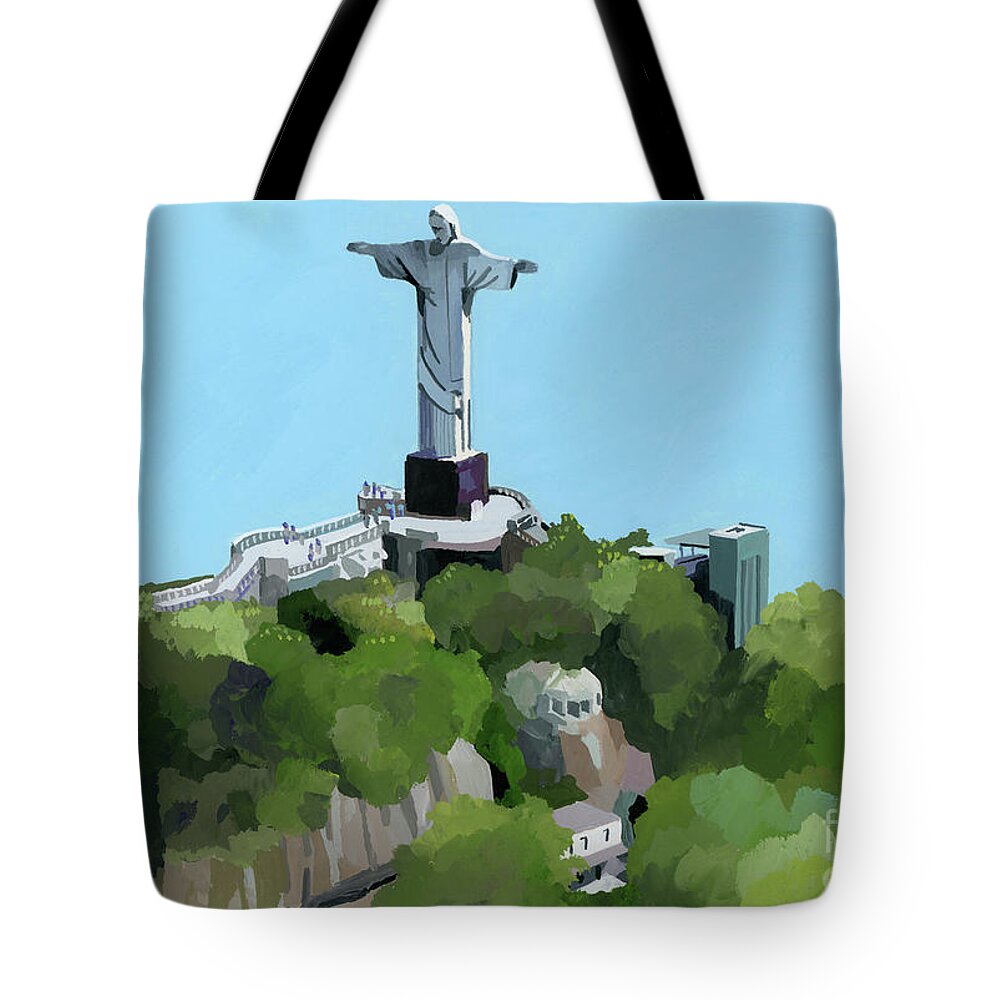 Christianity Of Corcovado Tote Bag featuring the painting Christianity Of Corcovado by Hiroyuki Izutsu