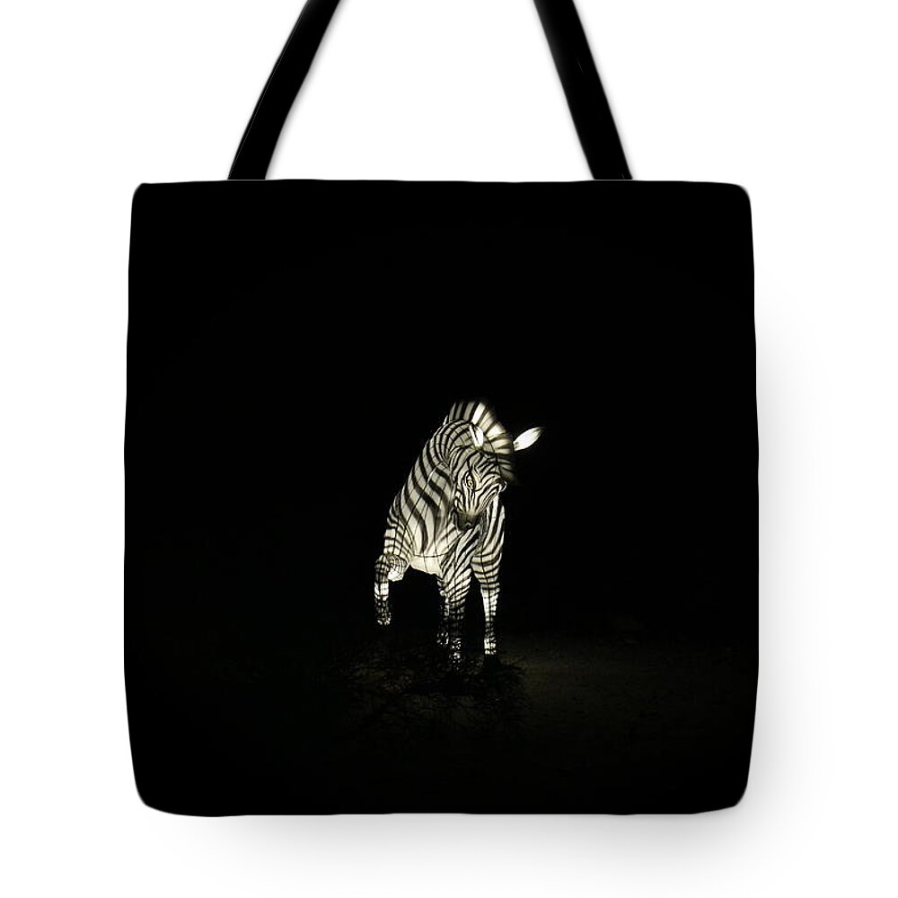 Zebra Tote Bag featuring the photograph Christmas At The Living Desert Zoo - Zebra by Colleen Cornelius