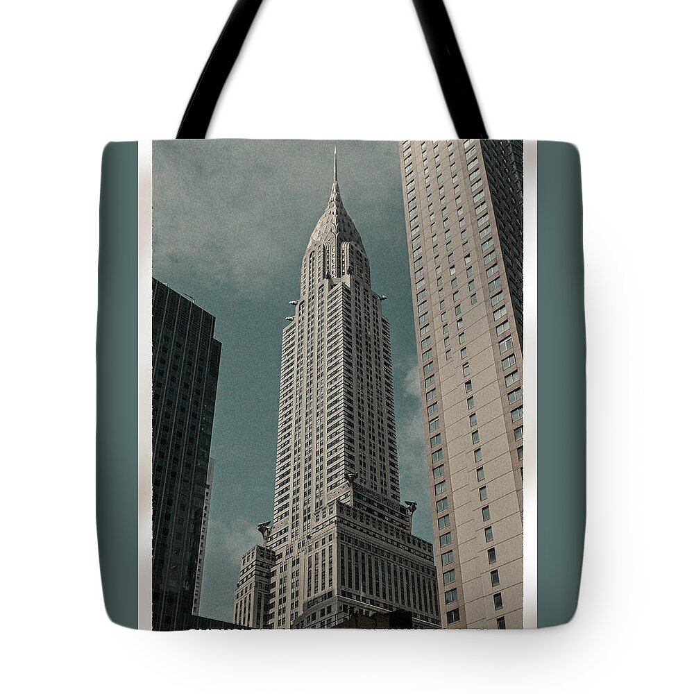 Chrysler Building Tote Bag featuring the photograph Chrysler Building with copy by Arttography LLC