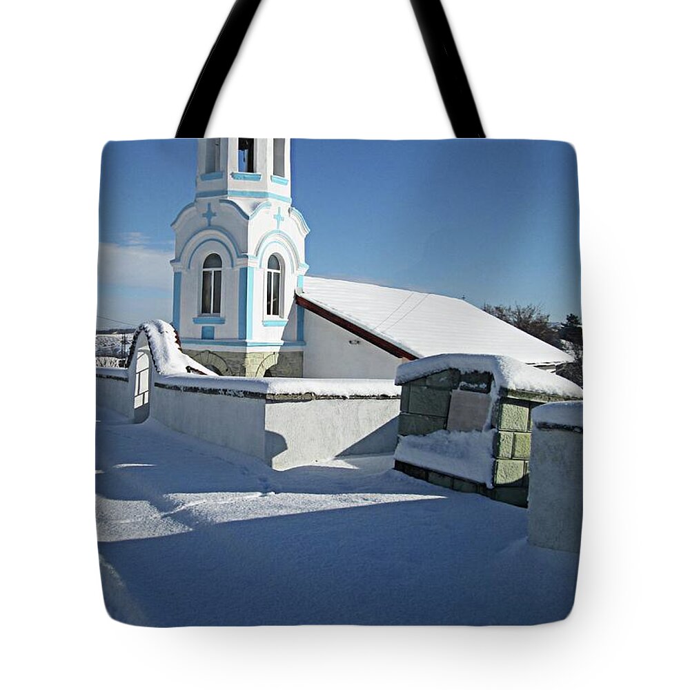 Church Tote Bag featuring the photograph Church in the snow by Martin Smith