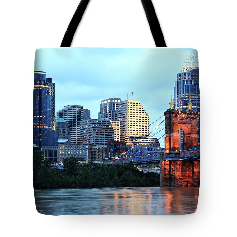 Downtown District Tote Bag featuring the photograph Cincinnati, Ohio by Veni