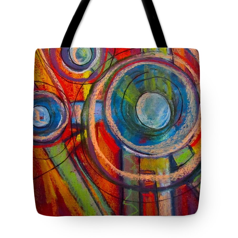Abstract Tote Bag featuring the pastel Circles in pastel by Barbara O'Toole