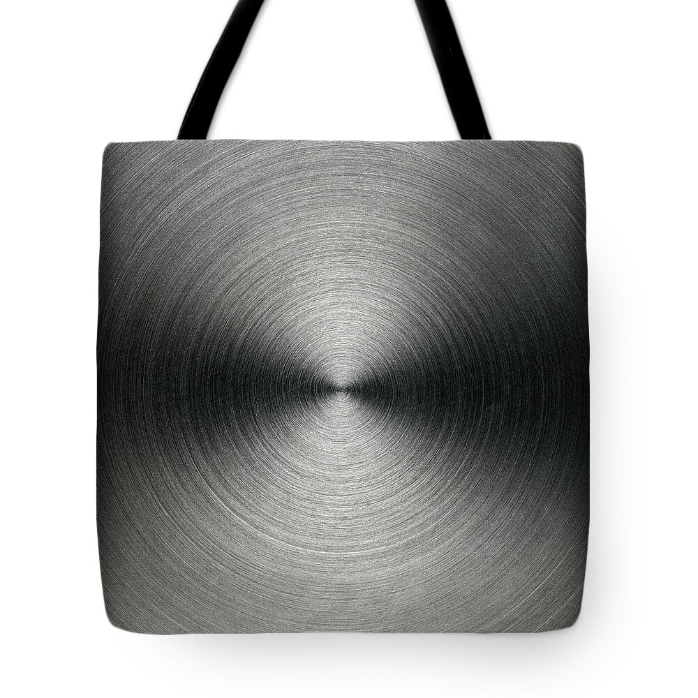 Material Tote Bag featuring the photograph Circular Brushed Metal Background by Rusm
