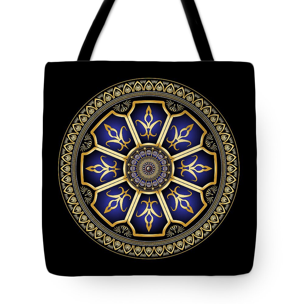 Mandala Tote Bag featuring the digital art Circumplexical No 3514 by Alan Bennington