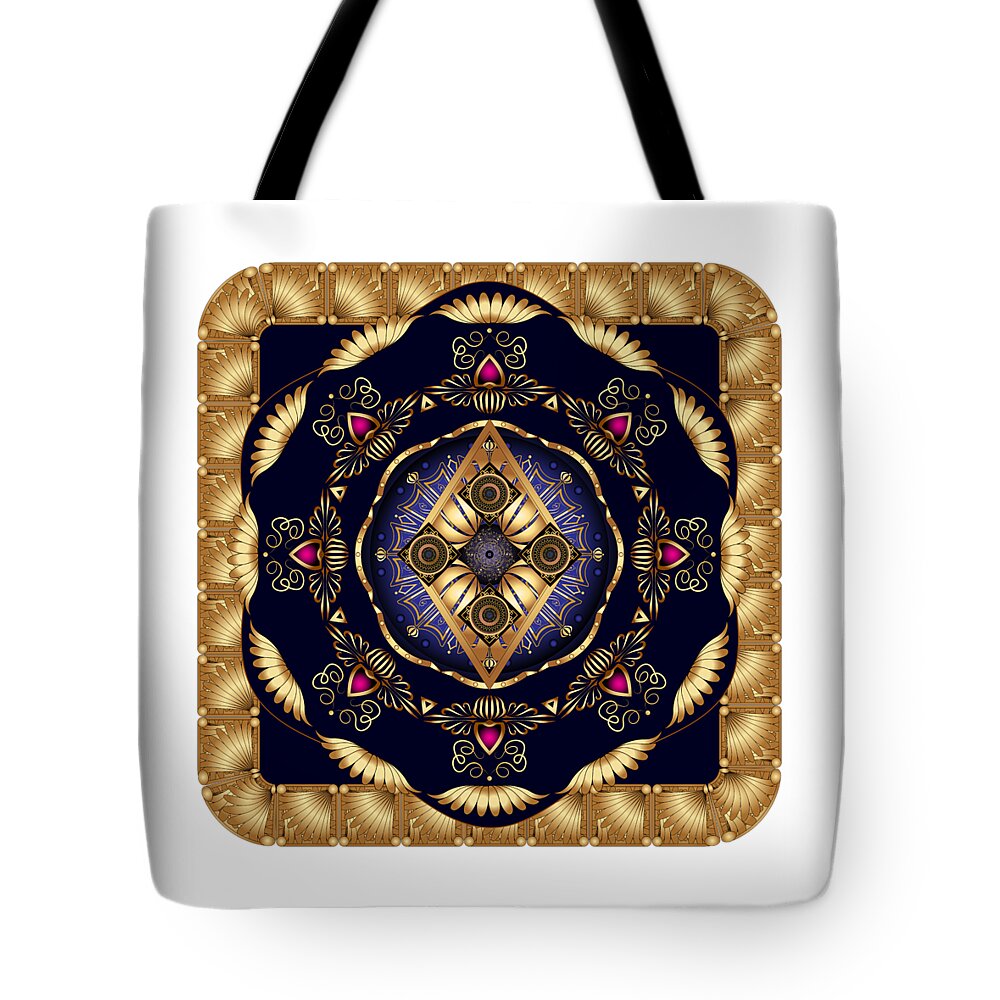 Mandala Tote Bag featuring the digital art Circumplexical No 3584 by Alan Bennington