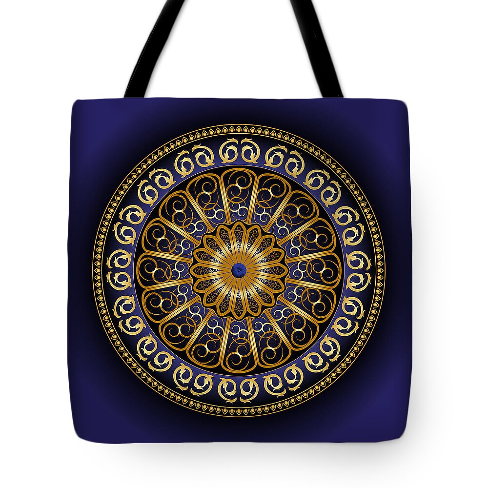 Mandala Tote Bag featuring the digital art Circumplexical No 3716 by Alan Bennington
