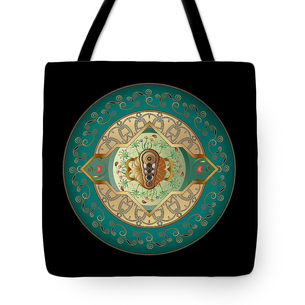 Mandala Tote Bag featuring the digital art Circumplexical No 3838 by Alan Bennington