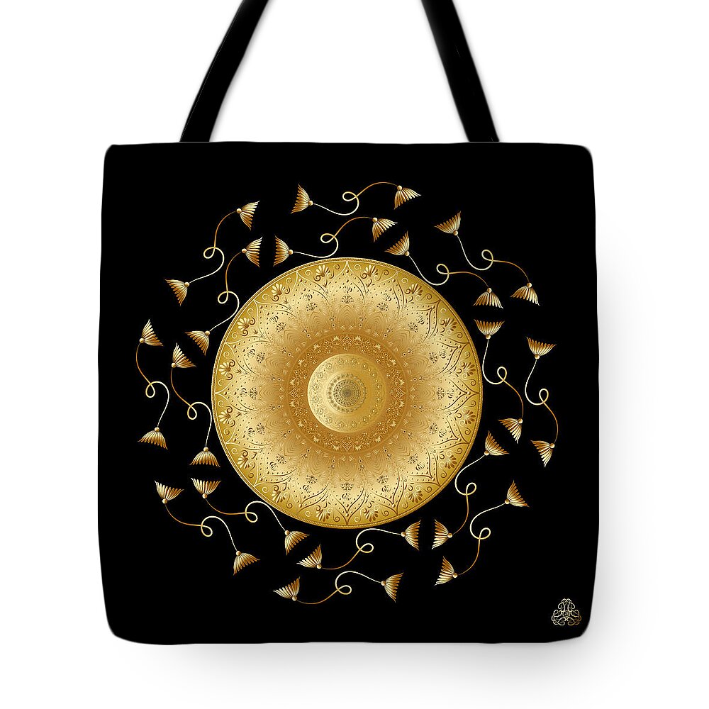 Mandala Tote Bag featuring the digital art Circumplexical No 3969 by Alan Bennington