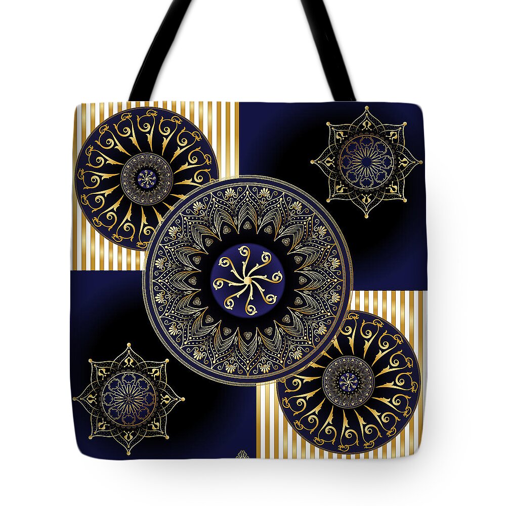 Mandala Tote Bag featuring the digital art Circumplexical No 4047 by Alan Bennington