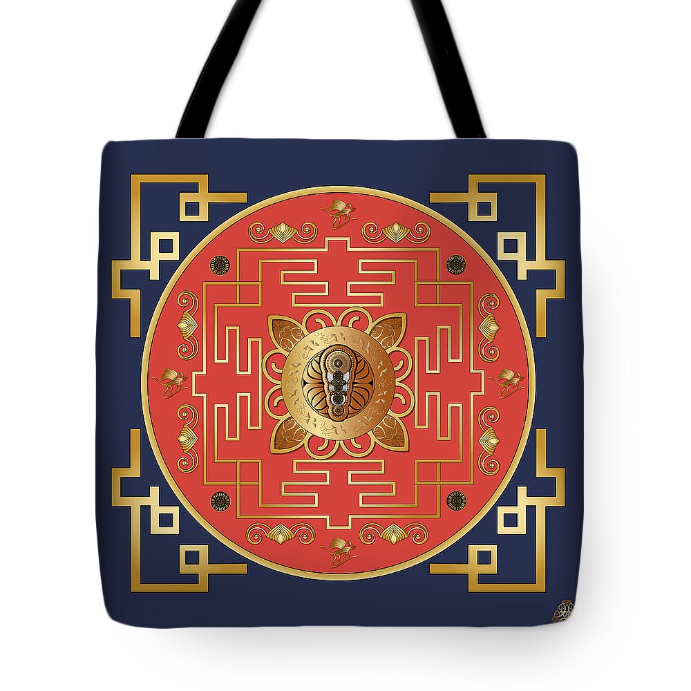 Mandala Tote Bag featuring the digital art Circumplexical No 4052 by Alan Bennington