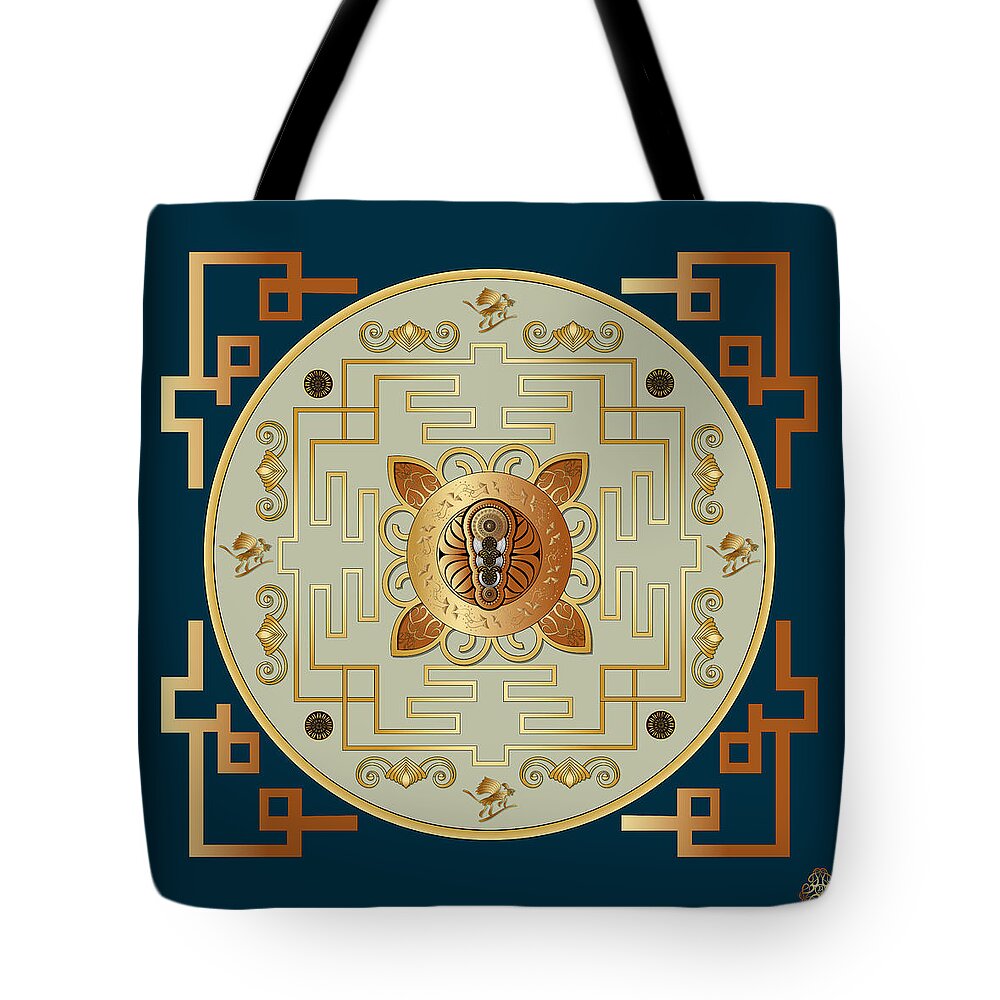 Mandala Tote Bag featuring the digital art Circumplexical No 4054 by Alan Bennington