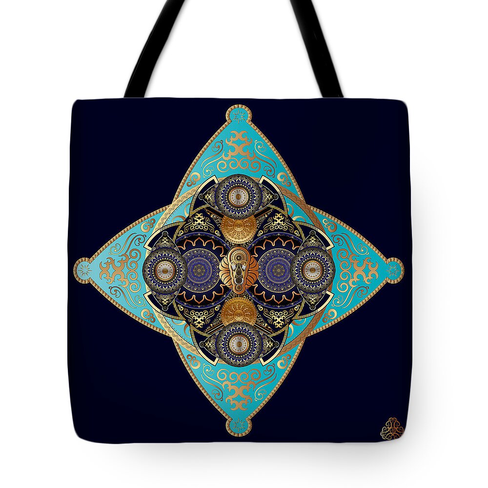 Mandala Tote Bag featuring the digital art Circumplexical No 4060 by Alan Bennington